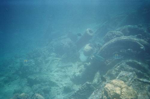 WWII relics dive. Tanks, Jeeps, Trucks.