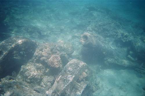 WWII relics dive. Tanks, Jeeps, Trucks.