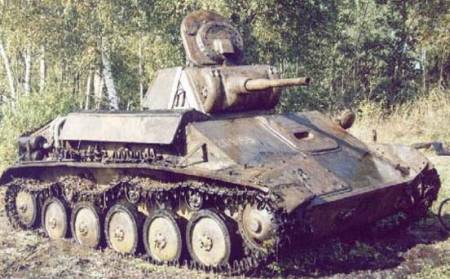 T 70 Soviet tank found in the swamps near Pskov