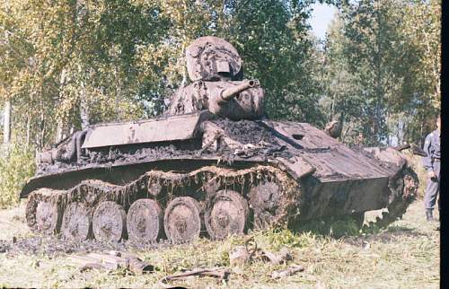 T 70 Soviet tank found in the swamps near Pskov