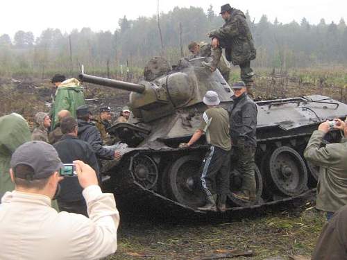 T-34 Flamethrower tank recovered in Pskov region