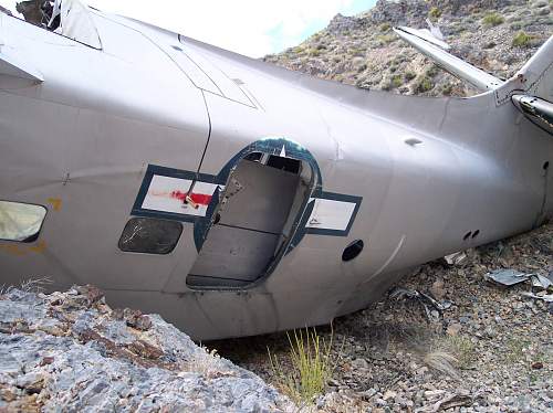 old wreck on mountainside