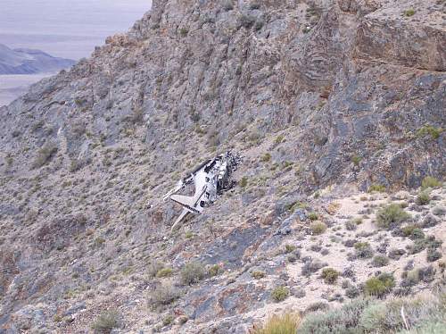 old wreck on mountainside