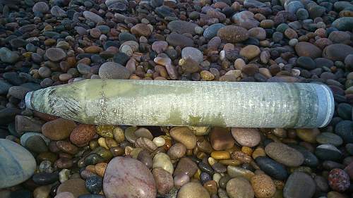 Strange projectile washed up on beach, what is it?