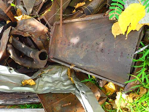 WWII relics dive. Tanks, Jeeps, Trucks.