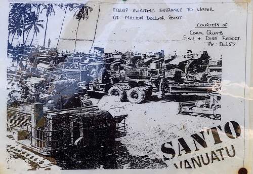 WWII relics dive. Tanks, Jeeps, Trucks.