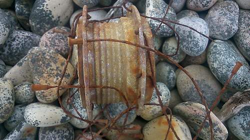 sizeable rusty metal piece washed up...