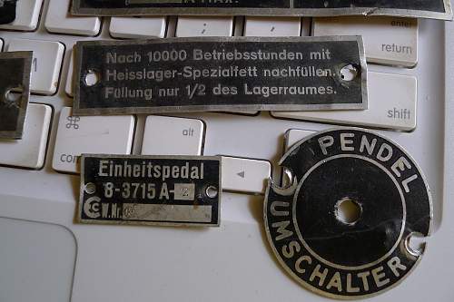 Luftschraube, ME109, BF109 ID tags, other mystery German tags, one maybe Italian?