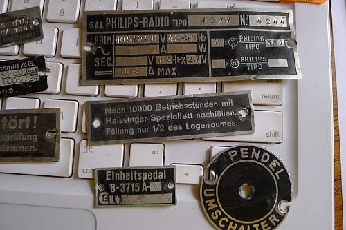 Luftschraube, ME109, BF109 ID tags, other mystery German tags, one maybe Italian?
