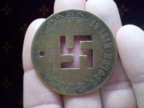 adolph hitler 1943 brass tag identificaion