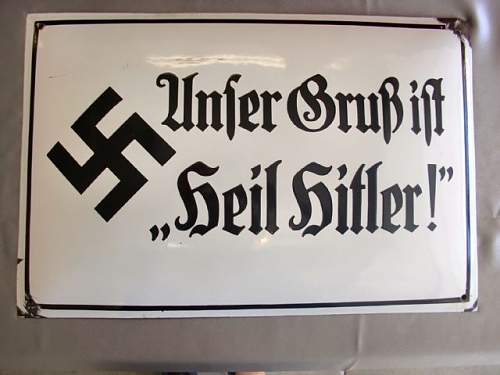 Enamel III Reich Signs