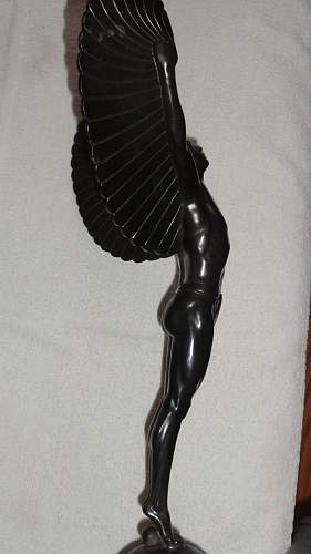 NSFK Winged Man Statue - bronze? / metal