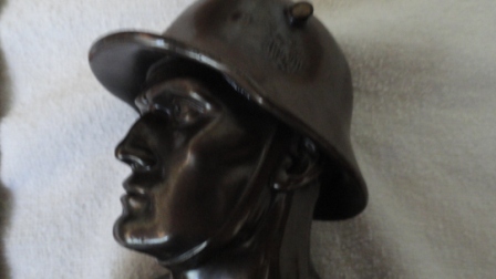 Bust of German Soldier w/ Helmet + Base