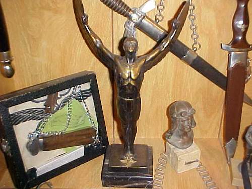 NSFK Winged Man Statue - bronze? / metal