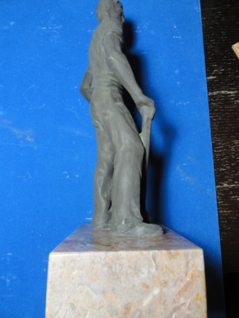 Man with Hammer Statue - metal/bronze(?) - 13&quot; tall