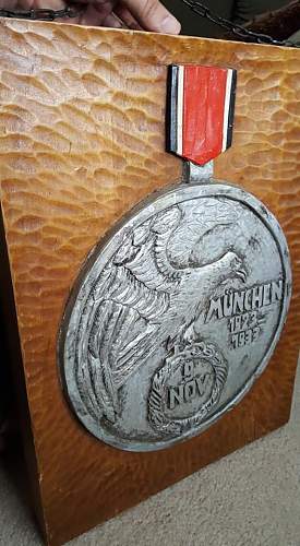 Period Blood Order medal wood carving: From a cellar in a Bräuhaus in München