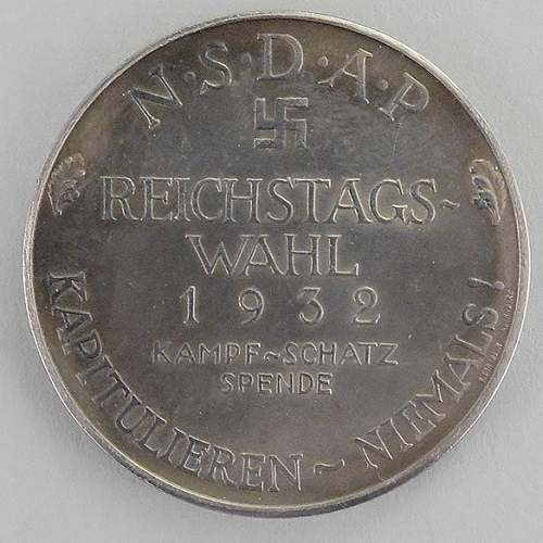 Reichstagswahl 1932 token