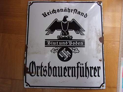 Enamel sign Ortsbauernfuhrer