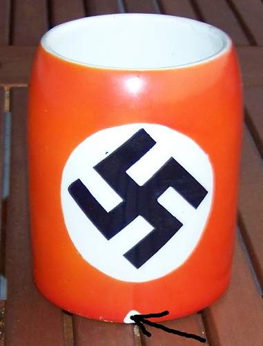 Beer mug patriotic 1933-45 with big swastika