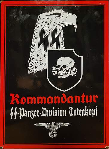 Enamel sign Totenkopf