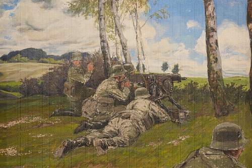 infantry patrol with mg 1934 by Alfred Gustav Christian Roloff 1879 -1951