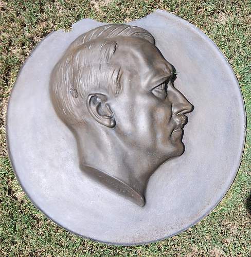 Arno Brecker, 40 pounds and is 24 inches round (2 feet round) bronze plaque from Berlin Reich Chancellery