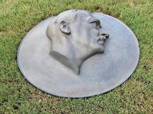 Arno Brecker, 40 pounds and is 24 inches round (2 feet round) bronze plaque from Berlin Reich Chancellery