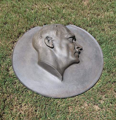 Arno Brecker, 40 pounds and is 24 inches round (2 feet round) bronze plaque from Berlin Reich Chancellery