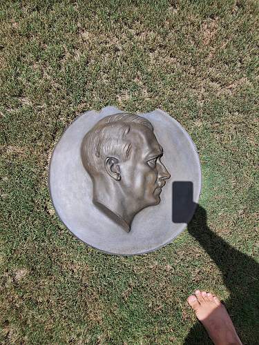 Arno Brecker, 40 pounds and is 24 inches round (2 feet round) bronze plaque from Berlin Reich Chancellery