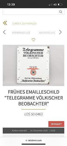 Third Reich Enamel Advertising Sign. Opinions on originality please.