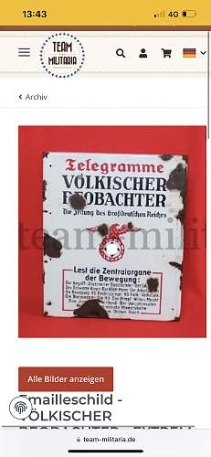 Third Reich Enamel Advertising Sign. Opinions on originality please.