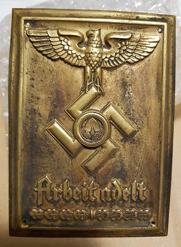 Adolf Hitler award plaque - H.Retzbach