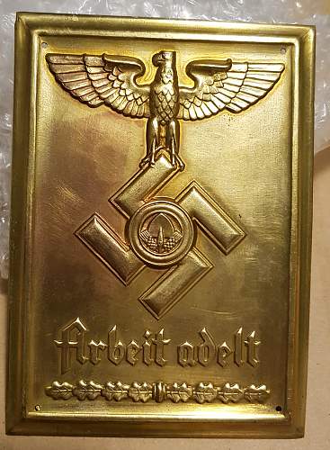 Adolf Hitler award plaque - H.Retzbach
