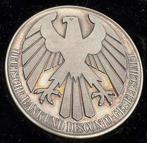 Deutsche Bank art deco table medal