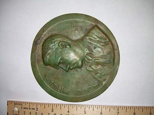 Bronze Plaque of Hitler by O. Ufert - Any info on artist?