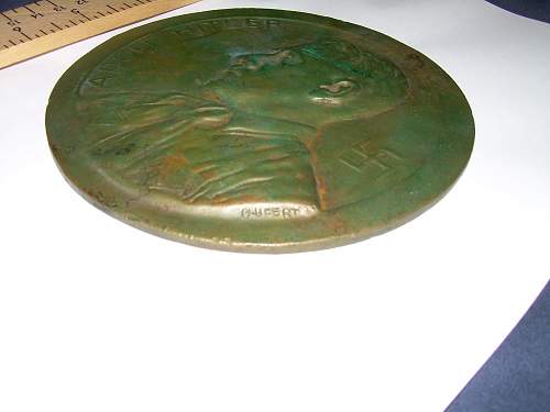 Bronze Plaque of Hitler by O. Ufert - Any info on artist?