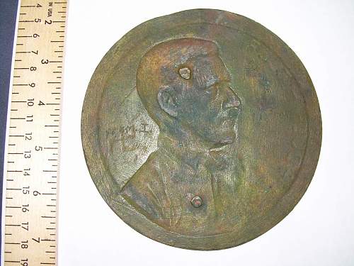 Bronze Plaque of Hitler by O. Ufert - Any info on artist?