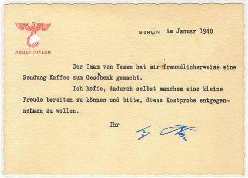 Adolf hitler original signature on  postcard?