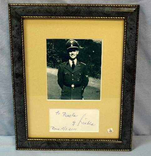 Nazi war criminal Erich Priebke signed picture