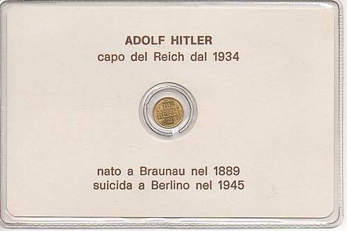 NAZI Coin Adolf Hitler GOLD 3rd Reich