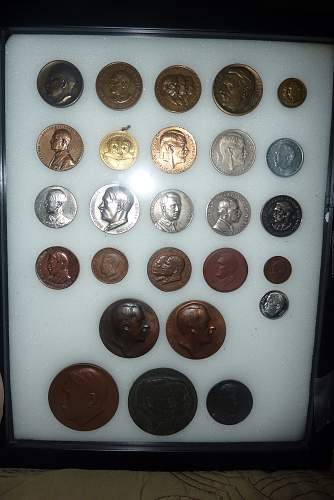 Hitler Items Coins,Medals,Plaques,Postcards, Etc.