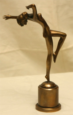 Nude Art Deco dancing girl. Josef Lorenzl?