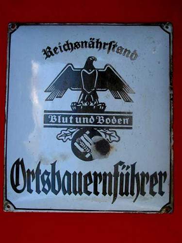 Reichsnahrstand enamel sign ; good or bad?