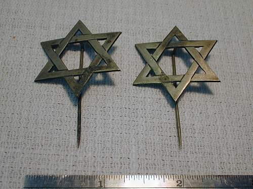 Jewish Cross pins silver pair