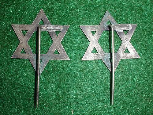 Jewish Cross pins silver pair