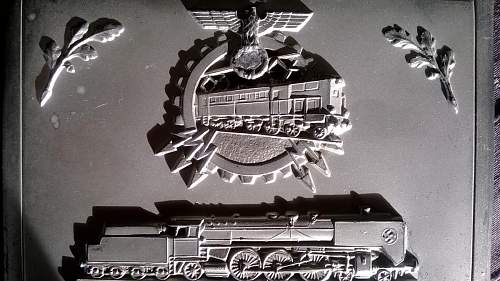1937 German Railways Deutsche Reichsbahn Faithful Service Plaque