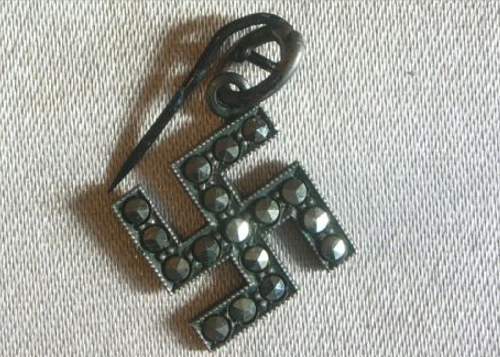 Third Reich era jeweled swastika pendant