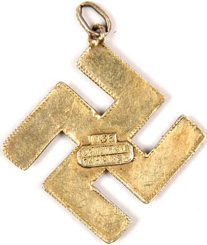 Third Reich era jeweled swastika pendant