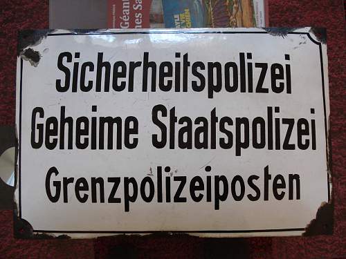 Gestapo enamel sign