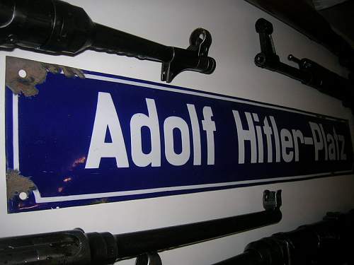 Adolf Hitler Platz enamel street sign